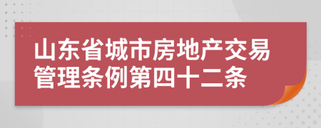 山东省城市房地产交易管理条例第四十二条