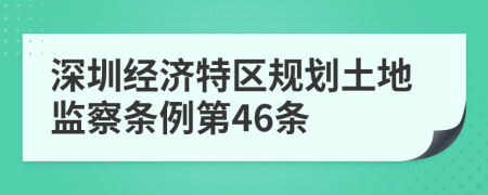 深圳经济特区规划土地监察条例第46条