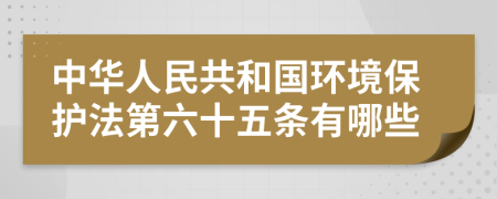 中华人民共和国环境保护法第六十五条有哪些