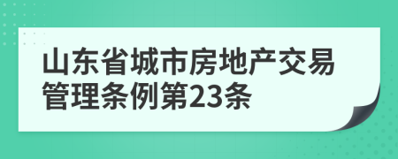 山东省城市房地产交易管理条例第23条