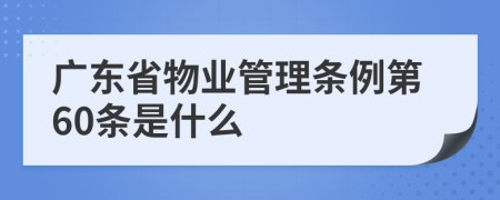 广东省物业管理条例第60条是什么