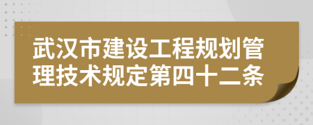 武汉市建设工程规划管理技术规定第四十二条