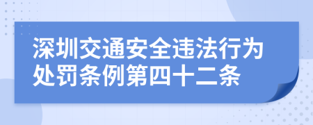 深圳交通安全违法行为处罚条例第四十二条