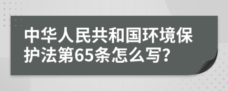 中华人民共和国环境保护法第65条怎么写？