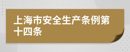 上海市安全生产条例第十四条