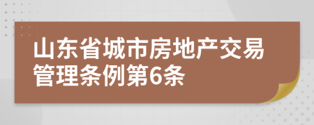 山东省城市房地产交易管理条例第6条