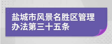盐城市风景名胜区管理办法第三十五条
