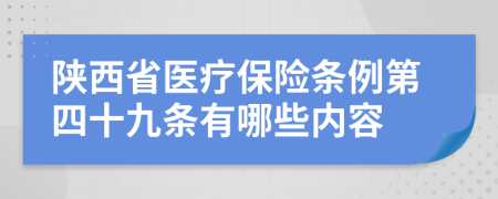 陕西省医疗保险条例第四十九条有哪些内容