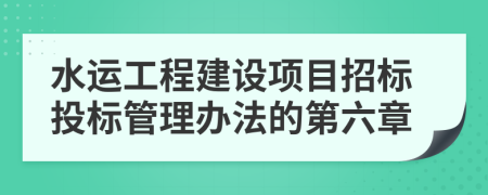 水运工程建设项目招标投标管理办法的第六章