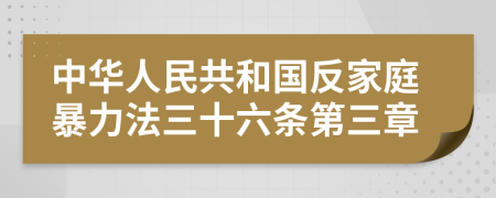 中华人民共和国反家庭暴力法三十六条第三章