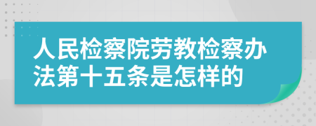 人民检察院劳教检察办法第十五条是怎样的