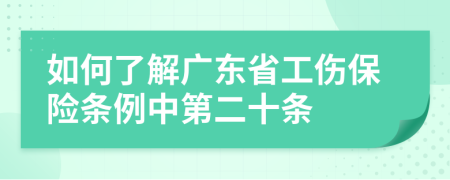 如何了解广东省工伤保险条例中第二十条