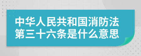 中华人民共和国消防法第三十六条是什么意思