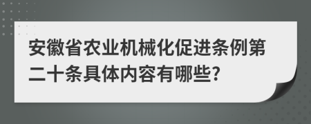 安徽省农业机械化促进条例第二十条具体内容有哪些?