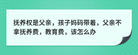 抚养权是父亲，孩子妈码带着，父亲不拿抚养费，教育费，该怎么办