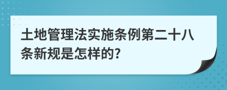 土地管理法实施条例第二十八条新规是怎样的?