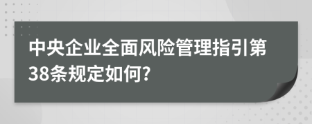 中央企业全面风险管理指引第38条规定如何?