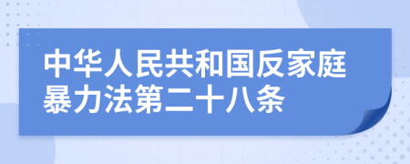 中华人民共和国反家庭暴力法第二十八条