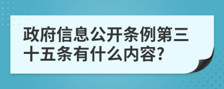 政府信息公开条例第三十五条有什么内容?