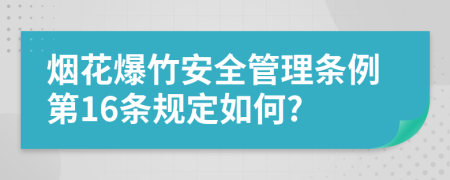 烟花爆竹安全管理条例第16条规定如何?