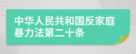中华人民共和国反家庭暴力法第二十条