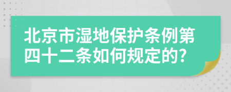 北京市湿地保护条例第四十二条如何规定的?