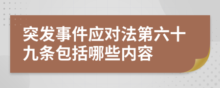 突发事件应对法第六十九条包括哪些内容