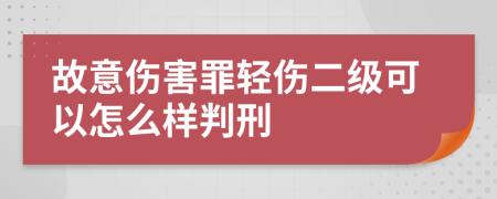 故意伤害罪轻伤二级可以怎么样判刑