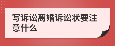 写诉讼离婚诉讼状要注意什么