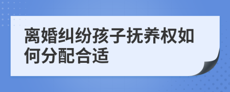 离婚纠纷孩子抚养权如何分配合适
