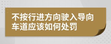 不按行进方向驶入导向车道应该如何处罚