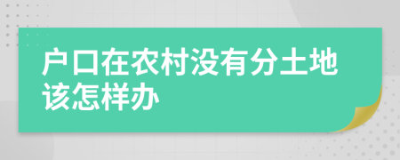 户口在农村没有分土地该怎样办