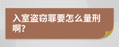 入室盗窃罪要怎么量刑啊？