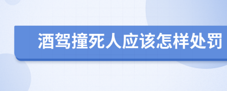 酒驾撞死人应该怎样处罚