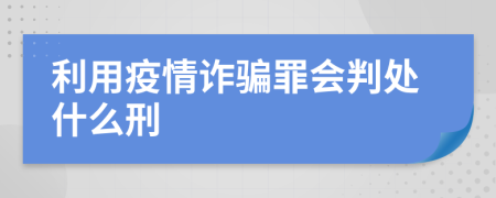 利用疫情诈骗罪会判处什么刑