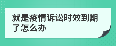 就是疫情诉讼时效到期了怎么办
