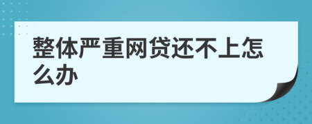 整体严重网贷还不上怎么办