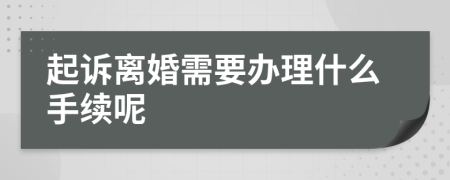 起诉离婚需要办理什么手续呢