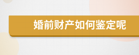 婚前财产如何鉴定呢