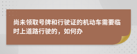 尚未领取号牌和行驶证的机动车需要临时上道路行驶的，如何办