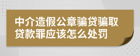 中介造假公章骗贷骗取贷款罪应该怎么处罚