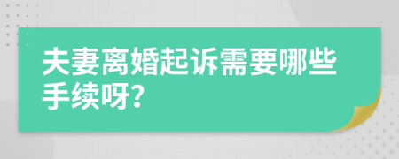 夫妻离婚起诉需要哪些手续呀？