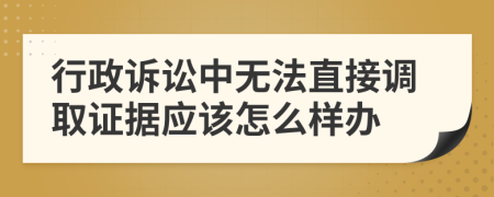 行政诉讼中无法直接调取证据应该怎么样办