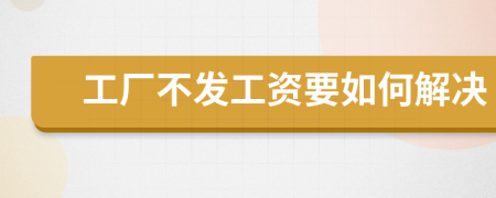 工厂不发工资要如何解决
