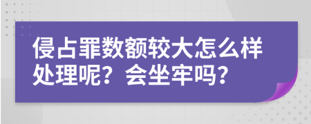 侵占罪数额较大怎么样处理呢？会坐牢吗？