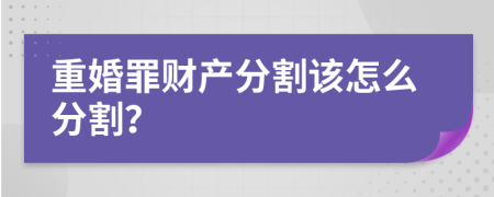 重婚罪财产分割该怎么分割？