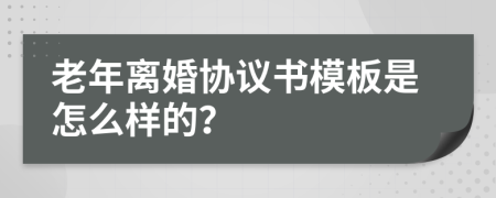 老年离婚协议书模板是怎么样的？