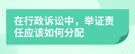 在行政诉讼中，举证责任应该如何分配