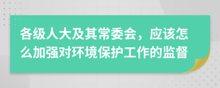 各级人大及其常委会，应该怎么加强对环境保护工作的监督