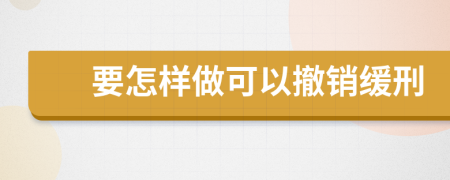 要怎样做可以撤销缓刑